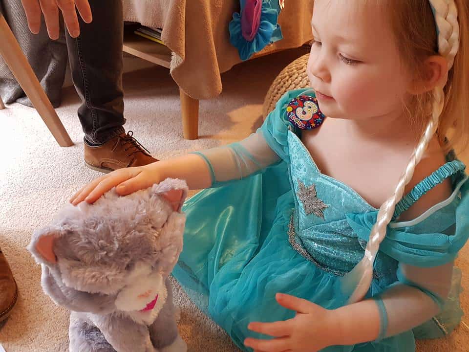 little girl dressed in Elsa princess dress