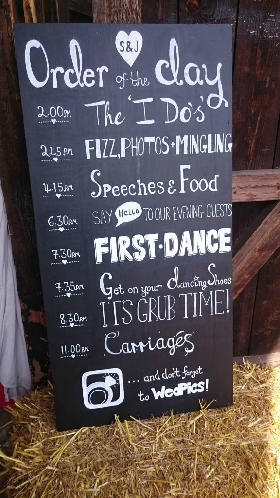 wedding chalkboard