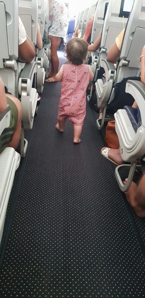 baby boy on aeroplane