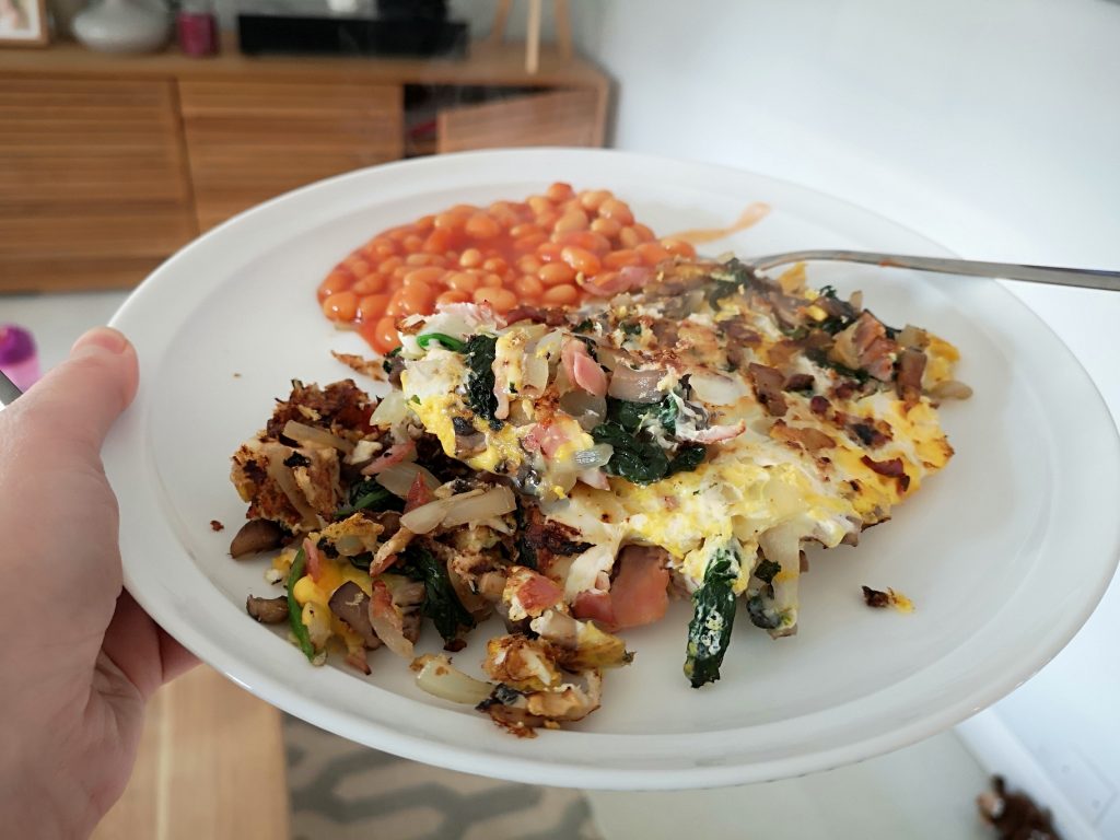 omelette and beans - slimming world recipe