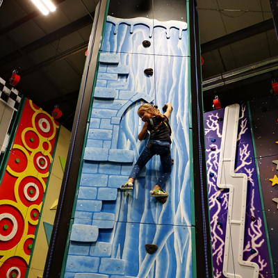 Child on climbing wall