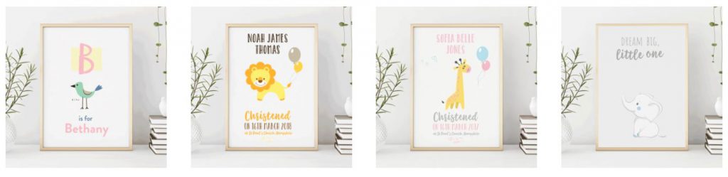 mockup - row of childrens prints