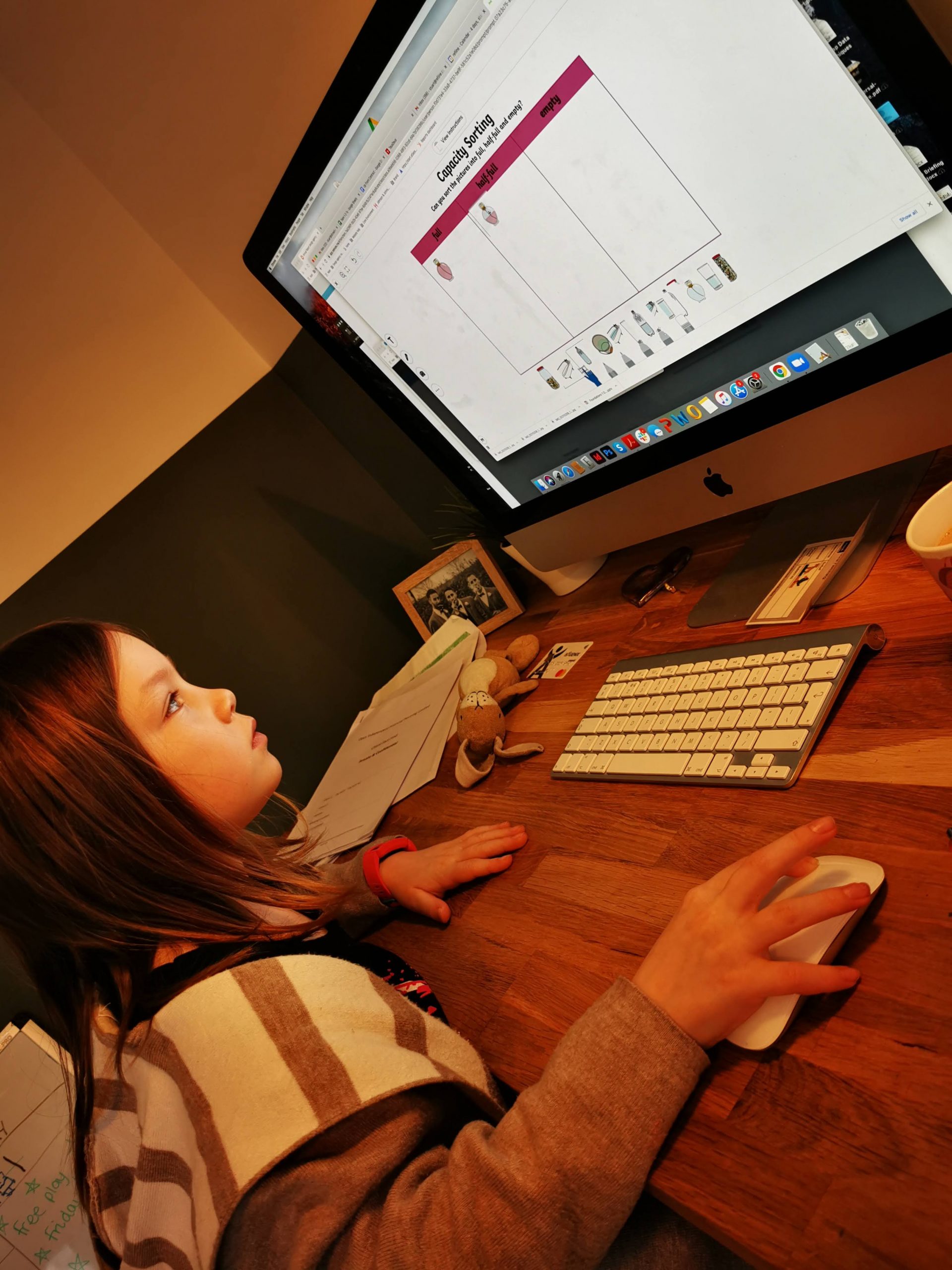 young girl at computer