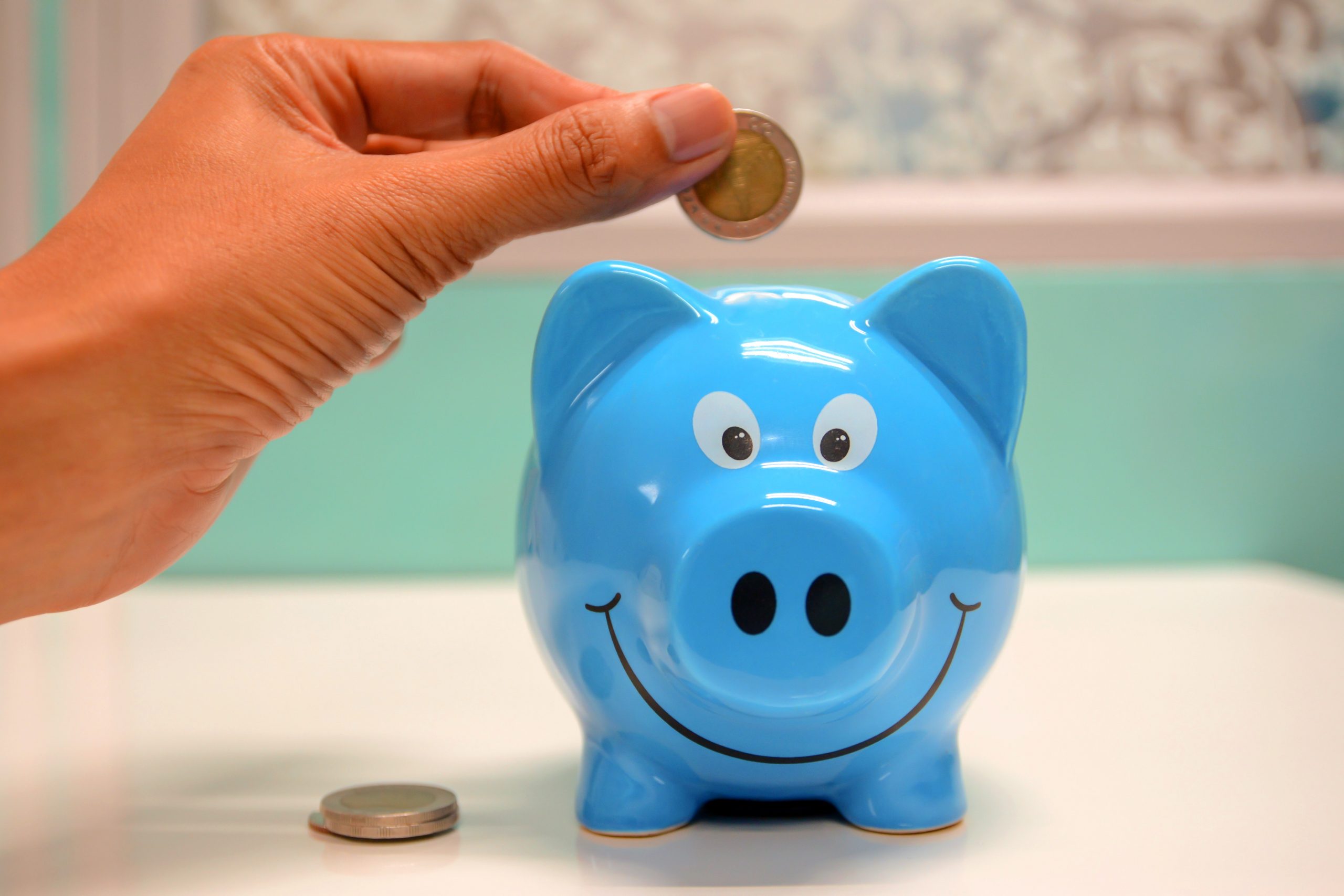 blue piggybank