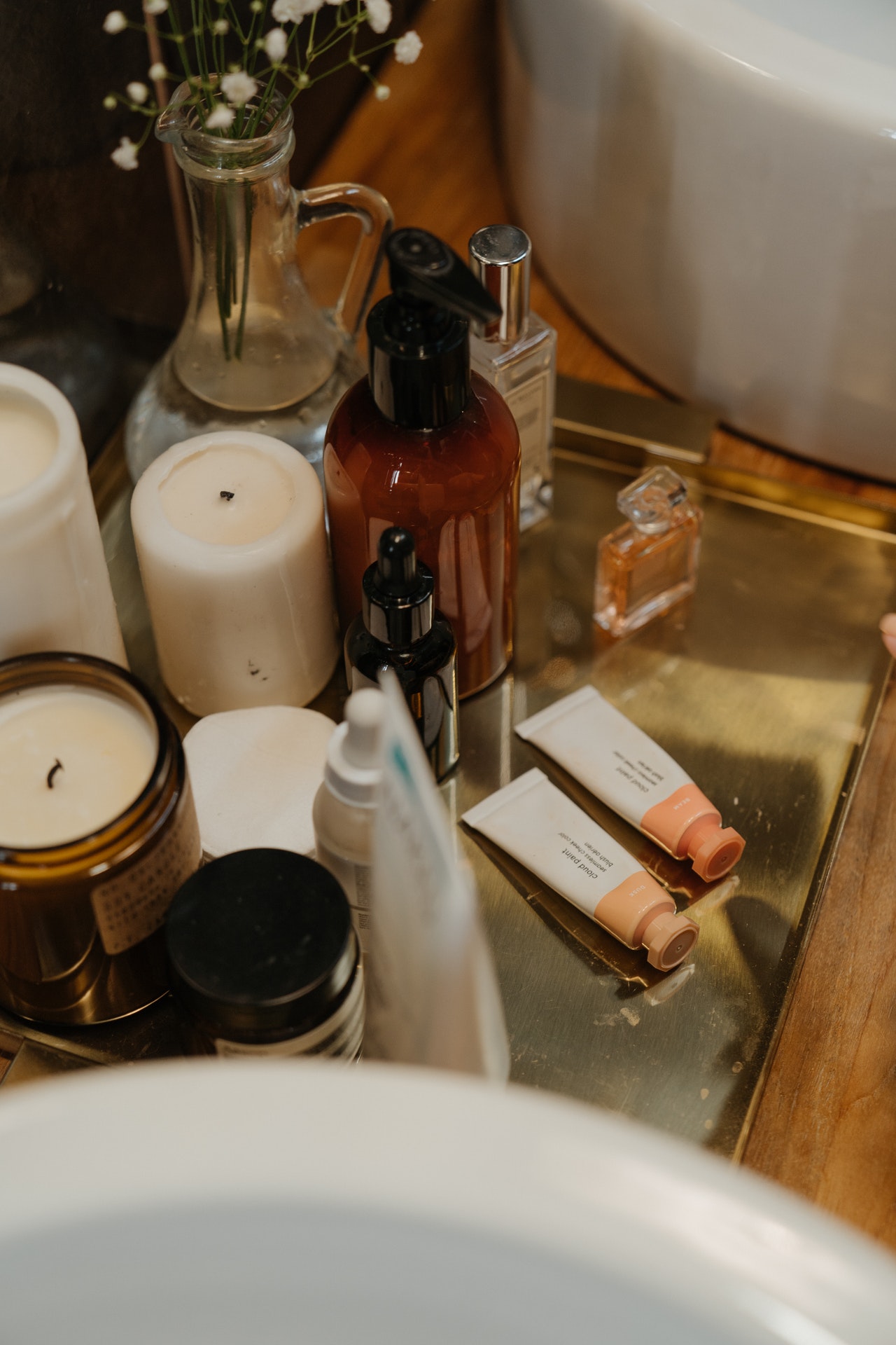 selection of skincare products on table