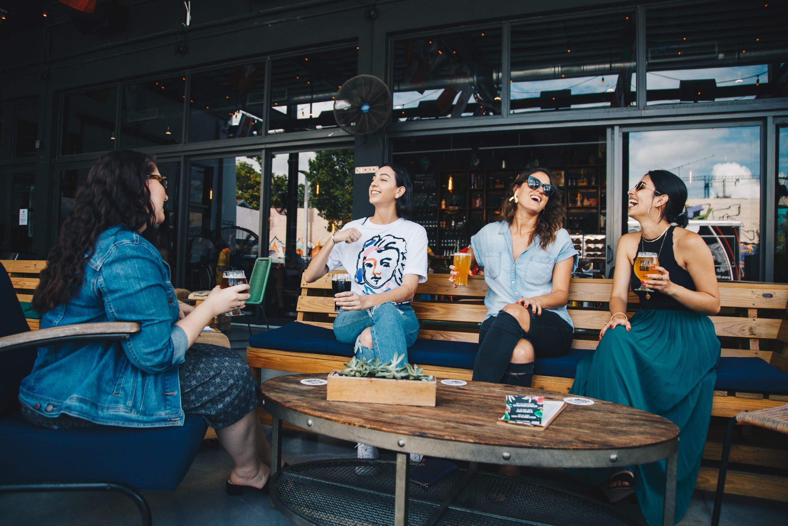 group of friends laughing